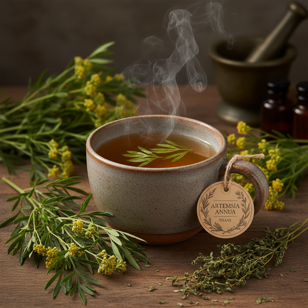Tisane  l'Artemisia annua, d'absinthe douce : traitement contre la candidose ! Action antiparasitaire, jaunisse et hémorroïdes